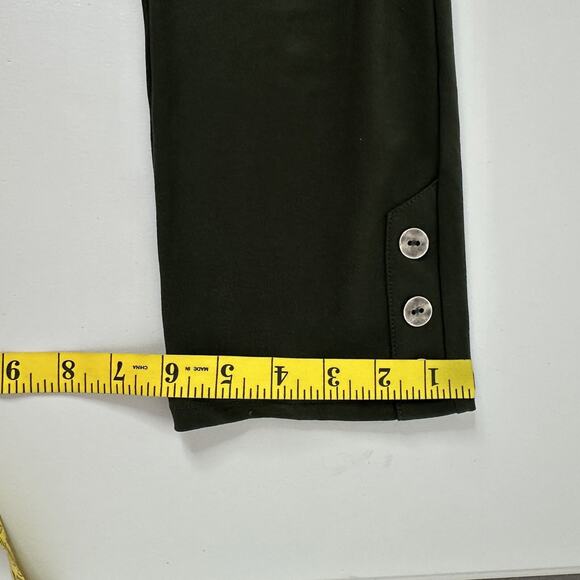 Sympli Pants Womens 4 Green Cropped Pull On Buttons Elastic Waist - Picture 13 of 14